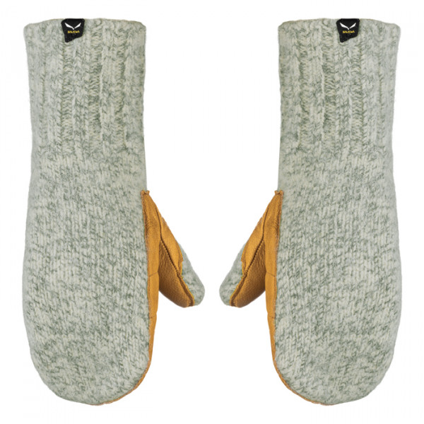 Walk Wool Leather Mitt Fäustlinge Grau