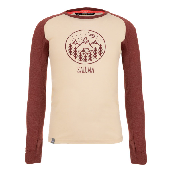 Salewa Langarmshirt Pure Graphic in rot weiß